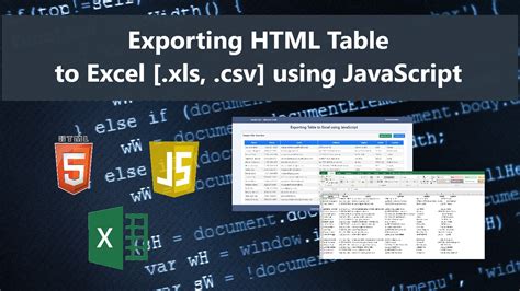 Export html div to excel using javascript.  Some organizations need to expor...