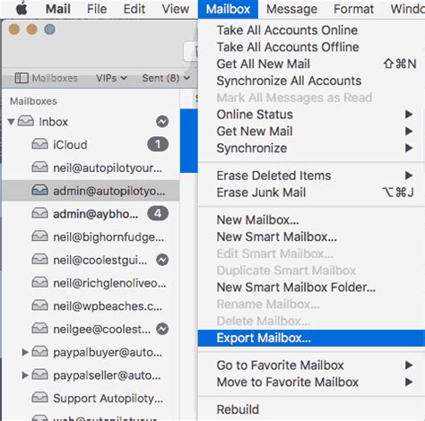 Export macOS Mail Messages as Mbox Files
