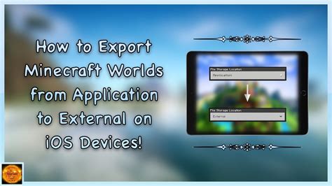 Export minecraft world ios.  Mojang does not provide a method of customization for t...
