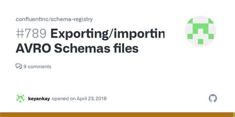 Exporting/importing AVRO Schemas files #789 - Github