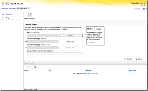 Exposing Organization Level Message Tracking in Exchange 2010 OWA