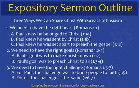 Expository sermon topics.  Definition 1.  I. 1 Expository preaching Free Sermons an...