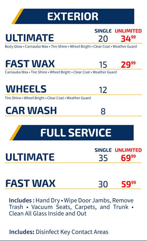 Express Car Wash Prices