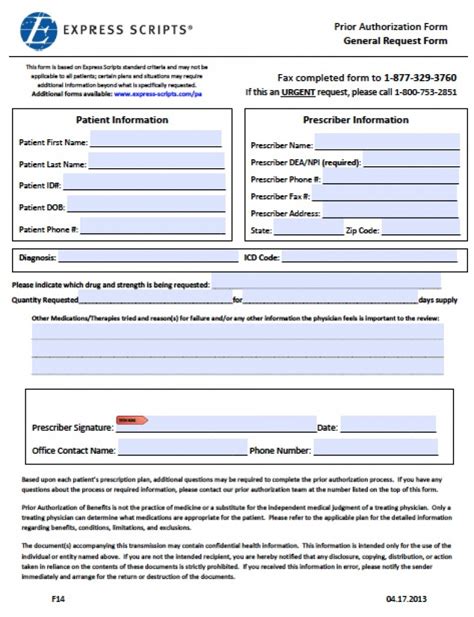 Express Scripts Fax Forms for Physicians Prior Authorization Fill Out