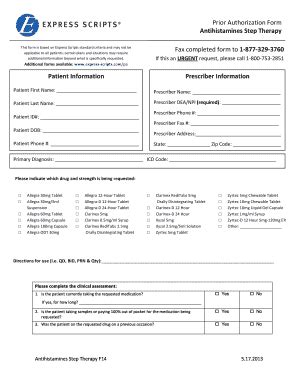 Express Scripts Prior Authorization Form Antihistamines Step Therapy