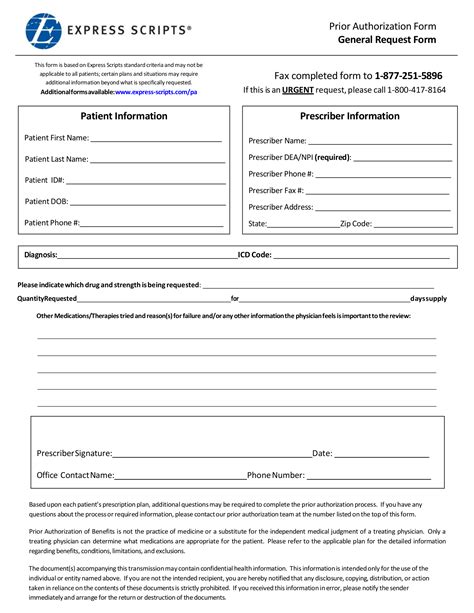 Express Scripts Prior Authorization Form Medicare Part D Form