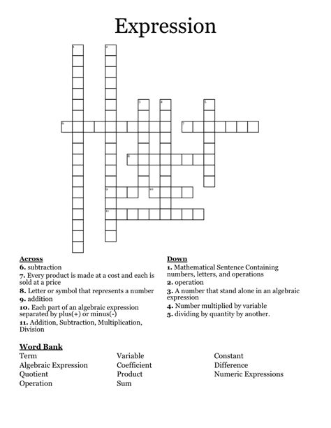 Expression Crossword WordMint
