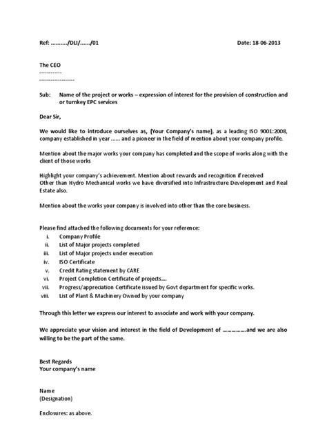 Expression of Interest Sample