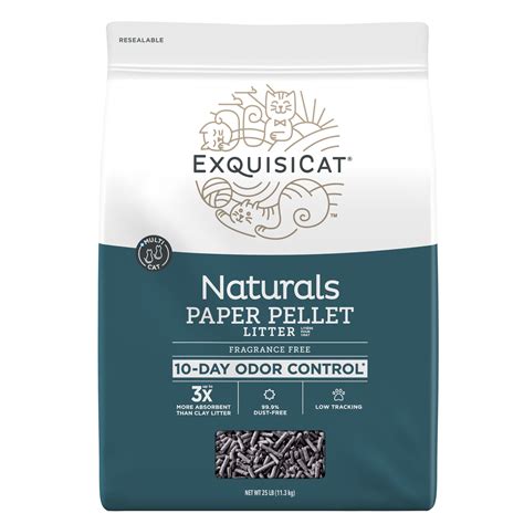 Exquisite cat litter. ExquisiCat® Micro Crystals Cat Litter size: 7 Lb. 4.2 / 5. 5 reviews. A little messy, I thought it would work as good as the big crystals but it doesn’t. Stick with the bigger crystals for no smell and/or mess. 