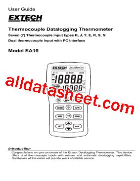 Extech Instruments EA15 - Datasheet PDF & Tech Specs