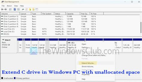 Extend c drive with unallocated space cmd.  Only when there's adjacent .  Yo...