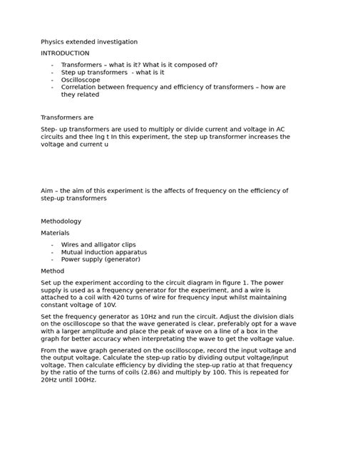 Extended practical investigation physics example. &rdquo; The ultimate goal of your invest...