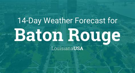 60-Day Extended Weather Forecast for Baton Rouge, LA. ... May 2024 Long Range Weather Forecast for Deep South; Dates Weather Conditions; May 1-6: Sunny, then t-storms .... 