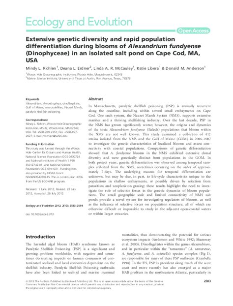 Extensive genetic diversity and rapid population ... - DeepDyve