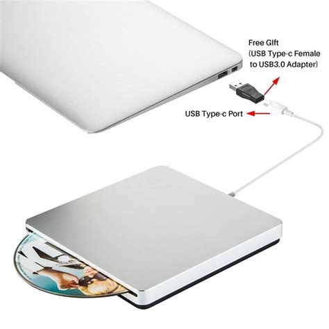 External DVD Burner Drive Type-C Optical Disc Drive Slim Slot-in