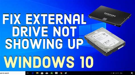 External hard drive not showing up windows 10.  This extends to other exter...