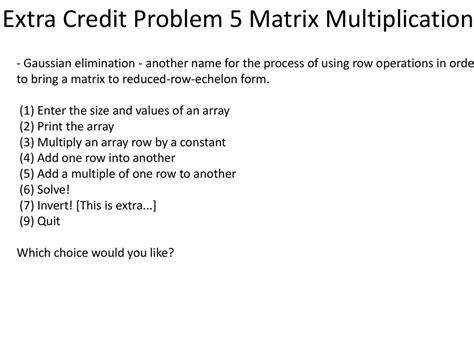 Extra Credit Problems