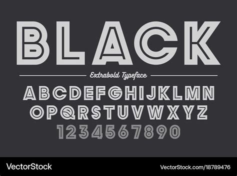 Extra bold decorative bold font design alphabet Vector Image