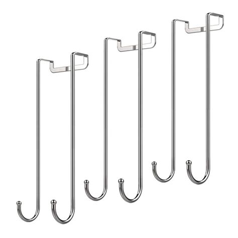 Extra long over door hooks. FLOWRALiKI Over The Door Hook, 4 Pack Door Hooks for Hanging Clothes. 4.7 out of 5 stars. 2,639. 2 offers from $6.99. OJYUDD 12 Pack White Smart Over The Door Hook. 4.6 out of 5 stars. 1,794. 1 offer from $7.99. SayHi2U Over-The-Door Single Hanger Hook, Durable Metal Organizer, 4 Pack. 