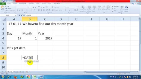 Extract Year, Month and Day from a Date with just one Formula!