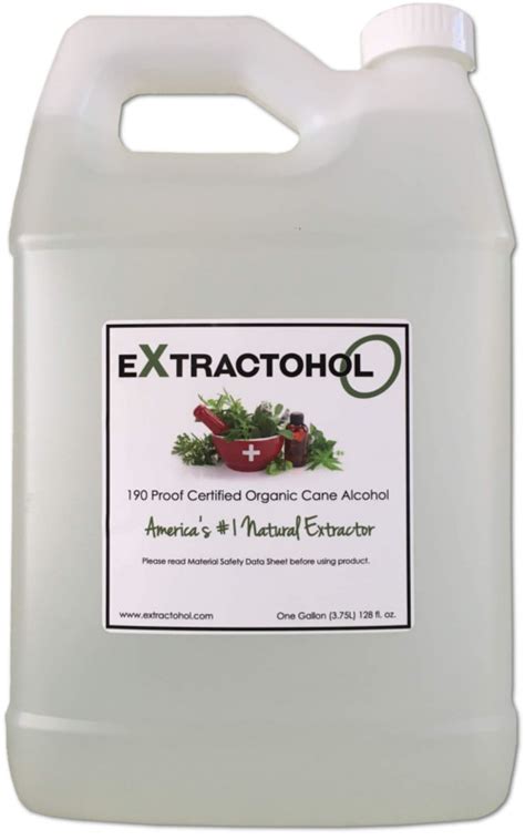 Extractohol-190 proof NOP certified alcohol can be used fo
