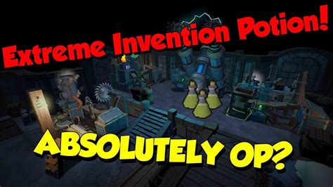 Invention potions are potions that boost your Invention level by 3. A Herblore level of 77 is required to make the potion – the ingredients are clean snapdragon and Chinchompa residue. It grants 175 experience once made. An Invention potion can be upgraded to a Super invention by adding spider fangs, requiring 87 Herblore.. 