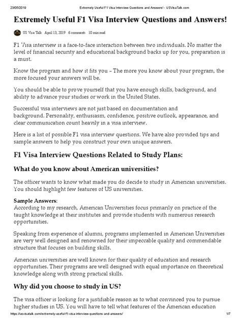 Extremely Useful F1 Visa Interview Questions and Answers!