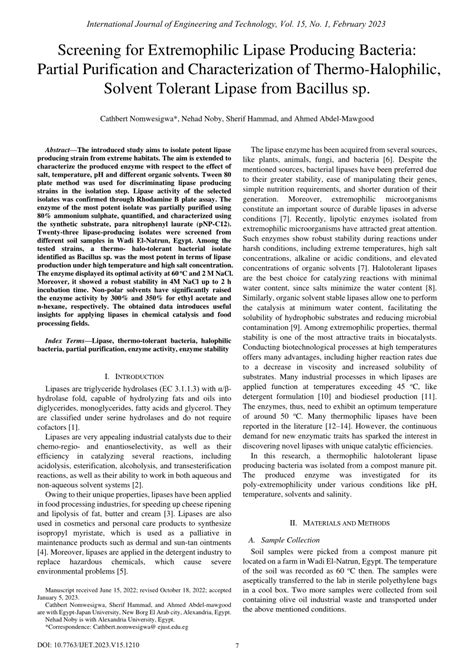 Extremophilic Fungal Lipases: Screening, Purification, Assay, and ...