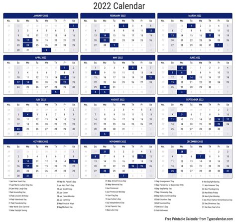 Ey Holiday Calendar 2022