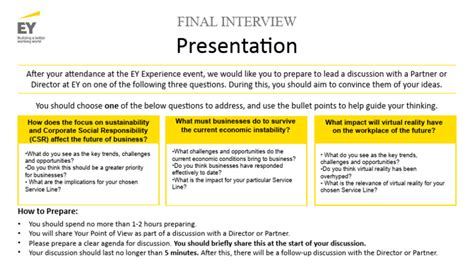 Ey interview process for experienced 2022.  Next steps will be communicated thro...