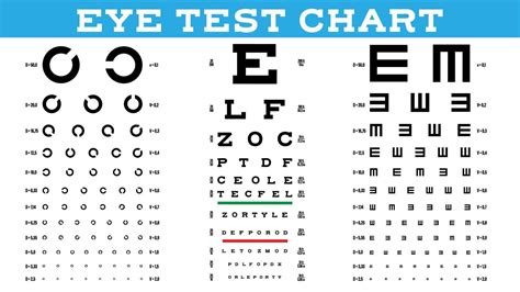 Eye Test Chart Set Vector. Vision Test. Optical Exam. Healthy Sigh