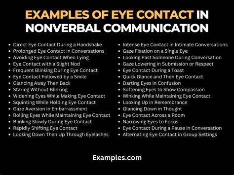 Eye contact examples. .  ...
