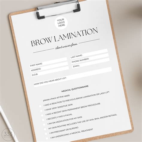 Eyebrow Lamination Consent Form