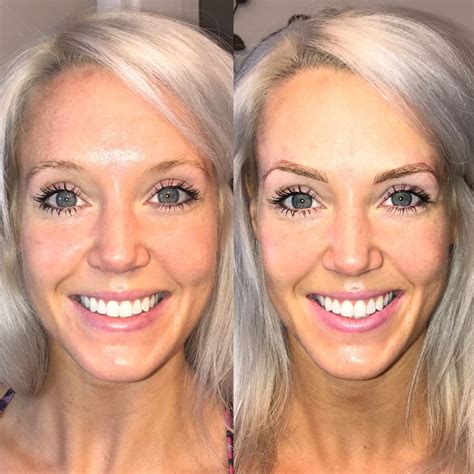 Eyebrows before and after. Rather than using ink like in regular tattoos, permanent makeup uses thicker, less concentrated pigments. This pigment fades over time, so if you commit to permanent makeup, you need to go back ... 