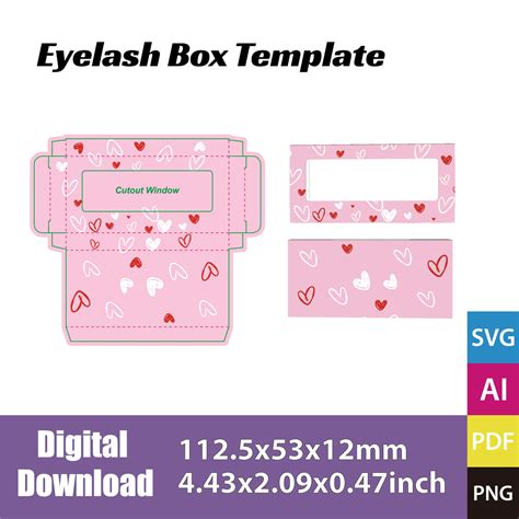 Eyelash Box Template Set for Personalized Design7 different Etsy