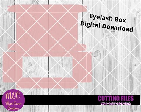 Eyelash Window Box Template Cut File Lash Box Eyelash Box Etsy España
