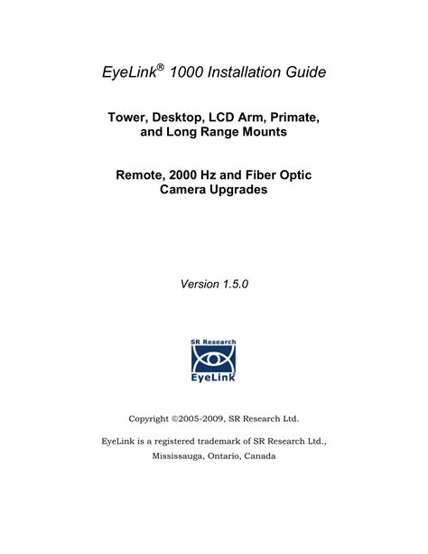 Eyelink 1000 Installation Guide