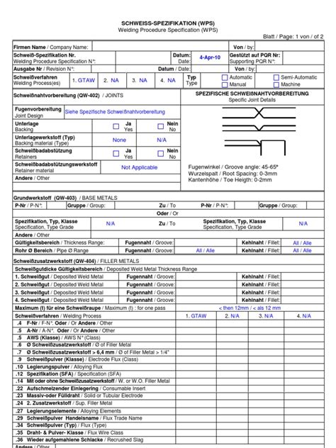 F(d)Stud Welding WPS Form