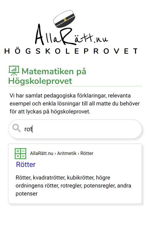 Förbered dig gratis till Högskoleprovet allarätt.nu