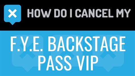 Email: Send an email to service@fyevip.com. Include your account information (name, address, membership number if available) and request cancellation. Mail (less common): Write a letter requesting cancellation. Include your account information and mail it to: FYE Backstage Pass VIP P.O. Box 41248 Nashville, TN 37204-1248.. 