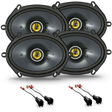 This Package Includes the Following Items: 1 x Harmony Audio HA-C69 Car Stereo Carbon 6x9" Replacement 500W Speakers & Grills. 1 x Metra 82-5606 2015-Up Ford F-150 Vehicles 6" x 9" Front Door Speaker Adapter - Pair. 2 x Ford Mazda Factory Speaker to Aftermarket Replacement Connector Harness Kit.. 