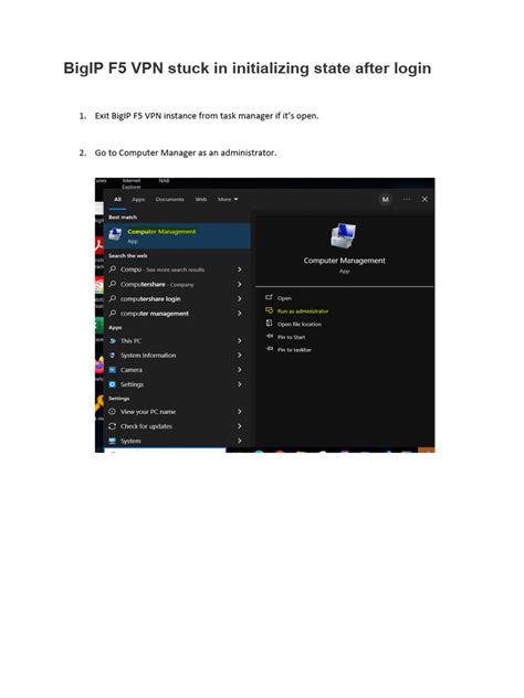 F5 vpn stuck on initializing windows 10.  In the Connection Details tab, the ...