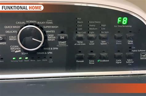 F8 e6 whirlpool washer. This happens when power is interrupted while the dryer is running. Press START to continue the cycle or STOP to clear the PF from the display. If the code reappears, check the pigtail (power cord) for damage or bad connections. F-01 – Main control failure. Try unplugging the dryer for 5 minutes, then apply power again. 