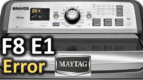 F8e6 maytag washer. Error Code F8E1 informs you that no water is being detected and the water supply needs to be checked. Follow these three steps to resolve.If the problem pers... 