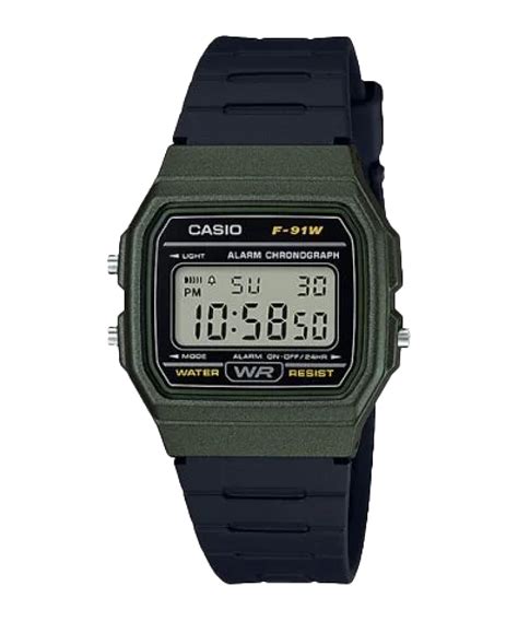 F91WM-3A Green and Black Digital Watch CASIO