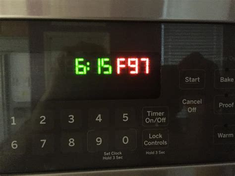 F97 code on GE Double Oven. Turned on oven to bake, code in. T