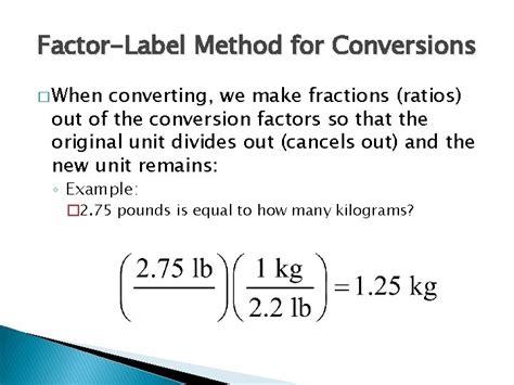 Factor Label Method and Metric Conversions - Google Sites - wintechmobiles.com