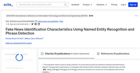 Fake News Identification Characteristics Using Named Entity Recognition ... - coolestguyplanet.net