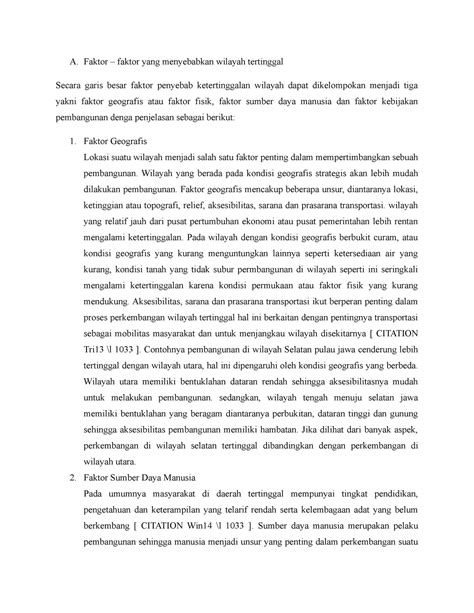 Faktor wilayah tertinggal - A. Faktor – faktor yang - wintechmobiles.com