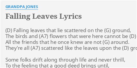 FALLING LEAVES Lyrics - GRANDPA JONES eLyrics.net